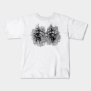 Abstract eye doodle art Kids T-Shirt